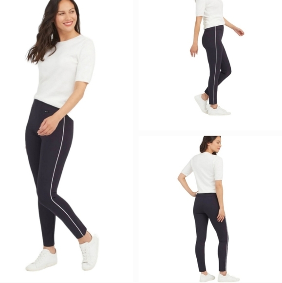 NEW SPANX The Perfect Pant Ankle Piped Skinny in Classic Navy Size Large - Picture 2 of 12
